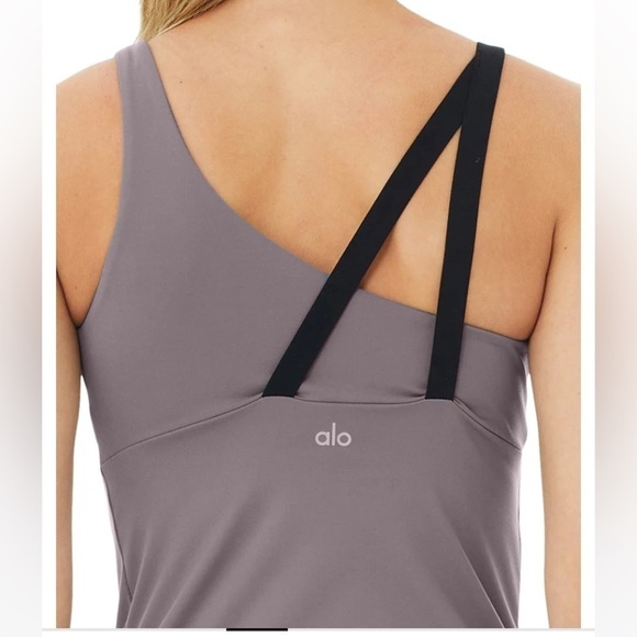Alo Yoga Repose Tank, purple dusk/black, size S - Picture 6 of 6